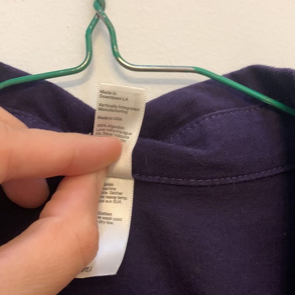 BNWOT American apparel collared sleeveless cotton lawn shirt in *deep purple* - Picture 6 of 8